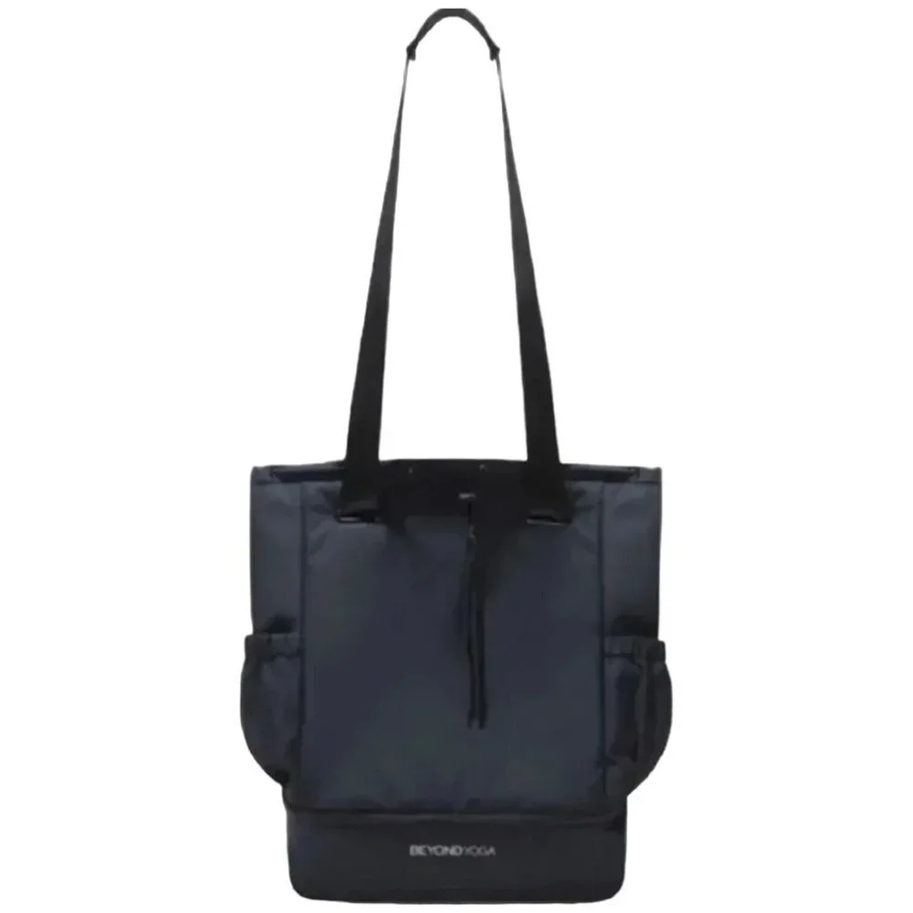 BEYOND YOGA Black Drawstring Convertible Gym Bag Backpack Shoulder Bag‎ NEW
